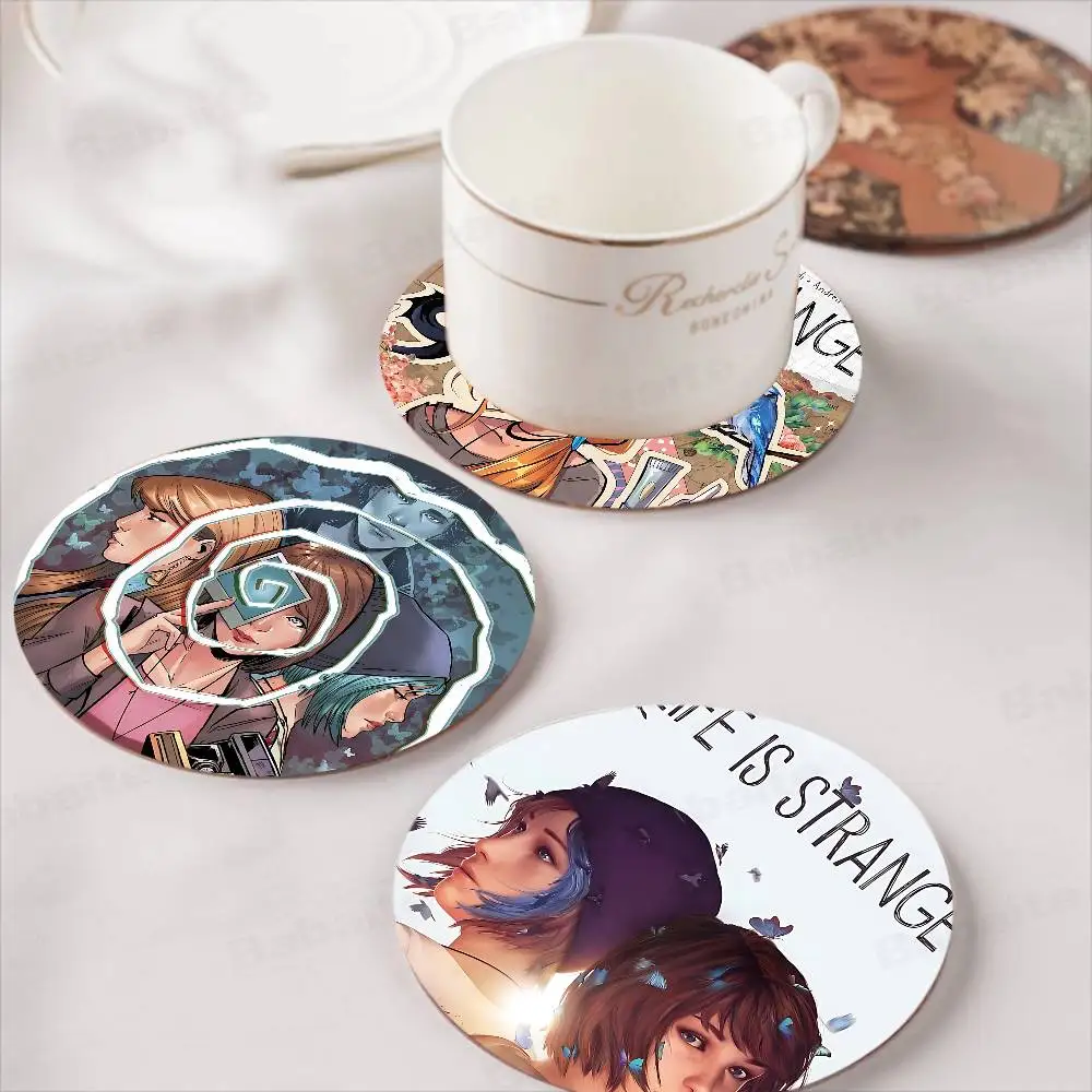 Interactive Movies L-Life Is Strange game Wooden Coaster Colour Printing Cup Mat Home Desk Decoration Gifts