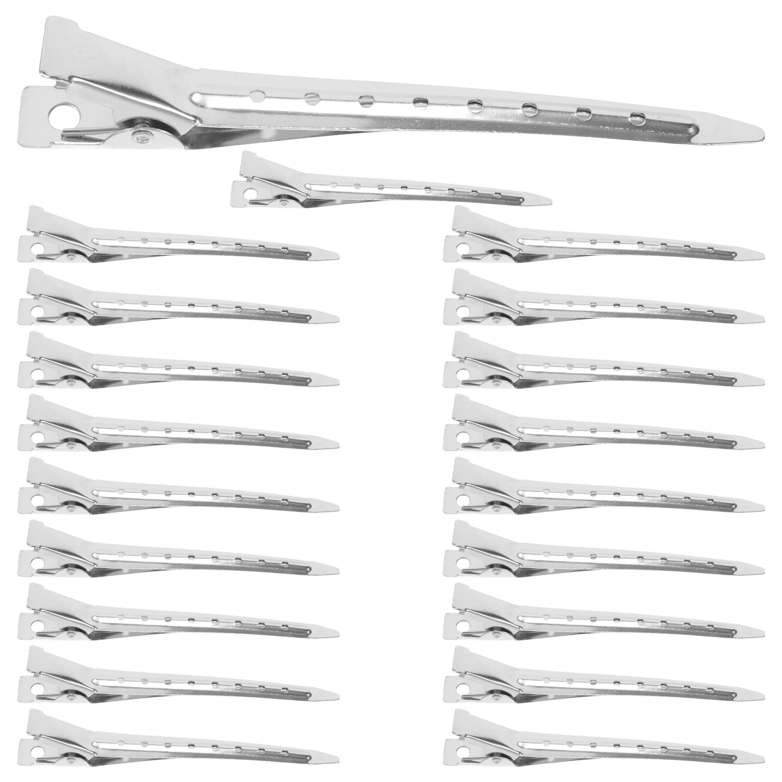 

20pcs Hairdressing Duckbill Clips Durable Iron Smooth Surface For Barber Home Hair Styling Face Washing Shower Hair Dividing