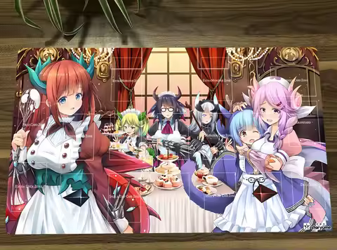 YuGiOh Dragonmaid Deck TCG CCG Mat Trading Card Game Mat Table Playmat Desk Gaming Play Mat Mouse Pad 60x35cm Free Bag