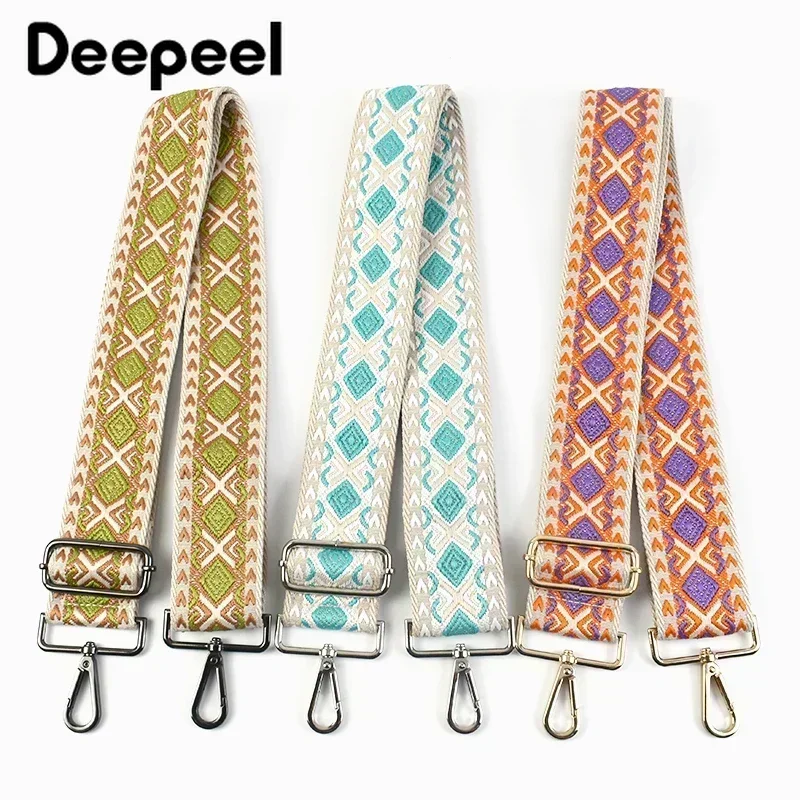 

Deepeel 5cm Wide Women's Bag Strap Embroidery Nylon Webbing Band for Crossbody Bags Adjustable Shoulder Straps Handbag Accessory