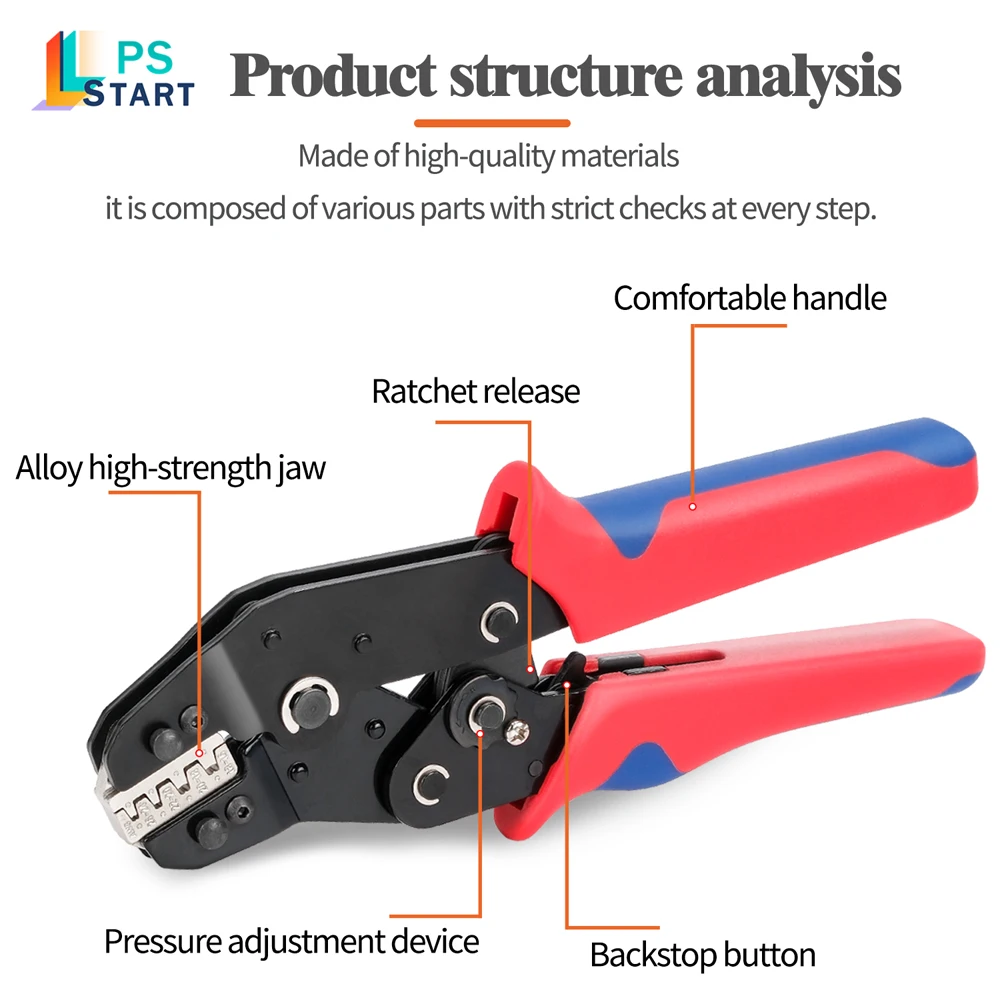 SN58B-QC 퀵 체인지 버튼 시스템 크림핑 플라이어 키트 휴대용 핸드 크림퍼 도구 세트 5세트의 죠 포함 03H/02C/-6/2546B/06WF