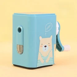 Cartoon Bear Hand-cranked Pencil Sharpener for Elementary School Students Pen Turner Pencil Sharpener Automatic Sharpeners