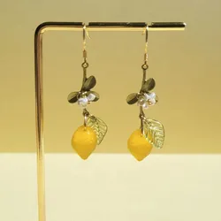 Handmade Lemon Earrings Cute