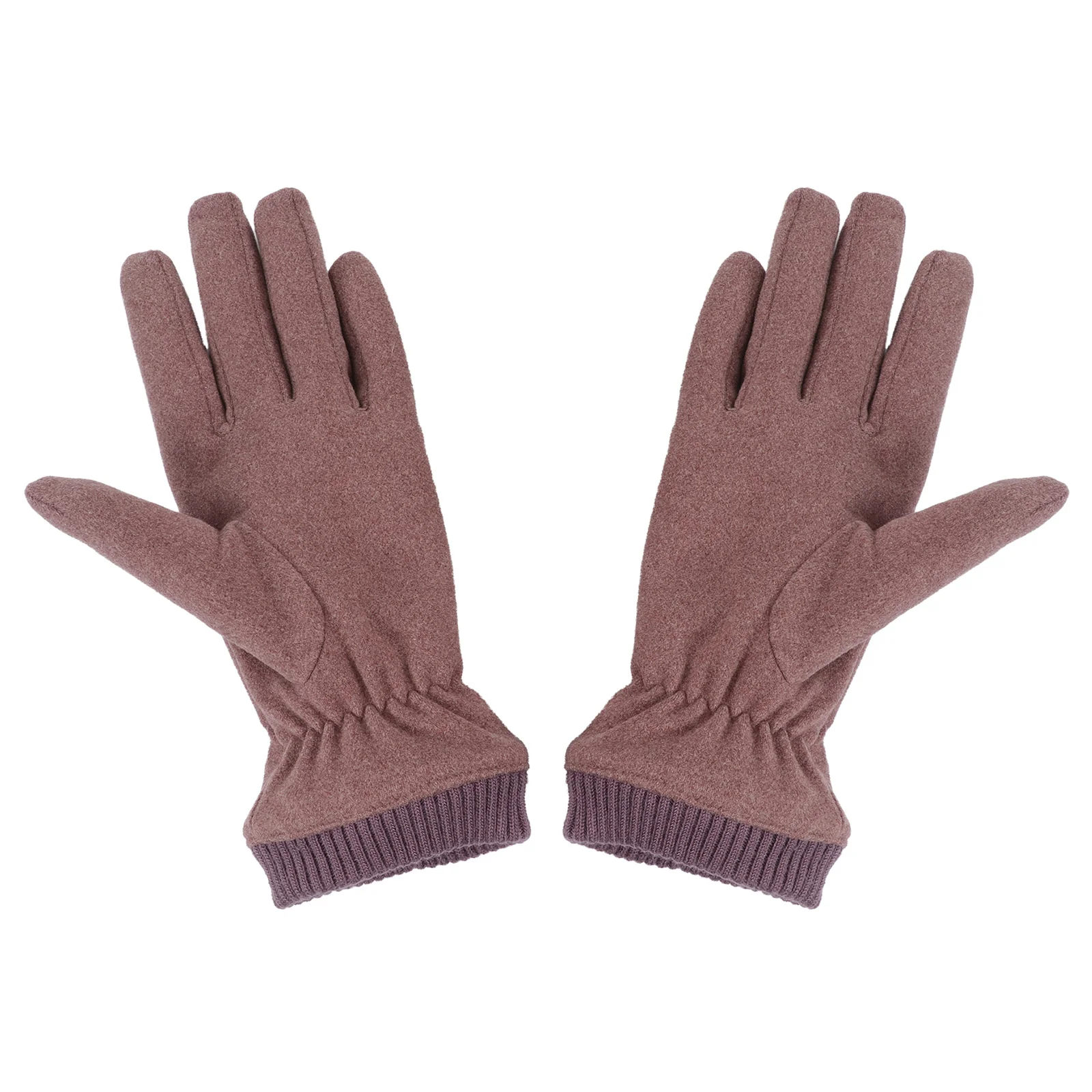 

1Pair Winter Gloves Women Double Layer Thickened Warm Thickening Mitten Red Bean Paste Color Soft Comfortable Gloves for Girls