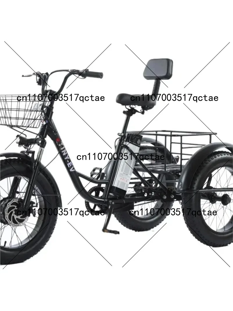 20 Inch Pedal Electric Tricycle Battery Bike AA48V12AH 30AH 500W