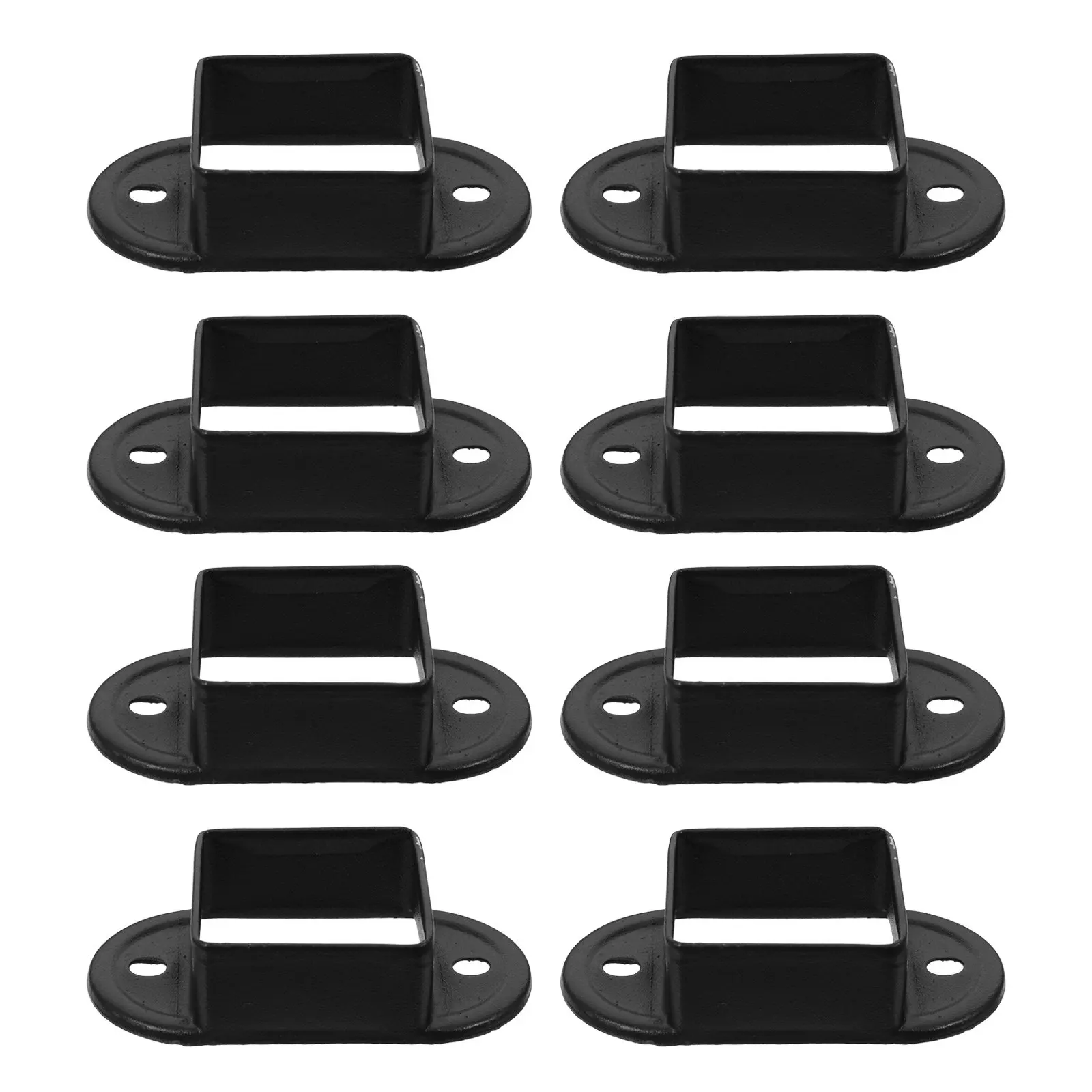 8Pcs Square Post Base Flange Coated for Deck Post Anchor Railing Mount Bracket Square Tube Floor Flange