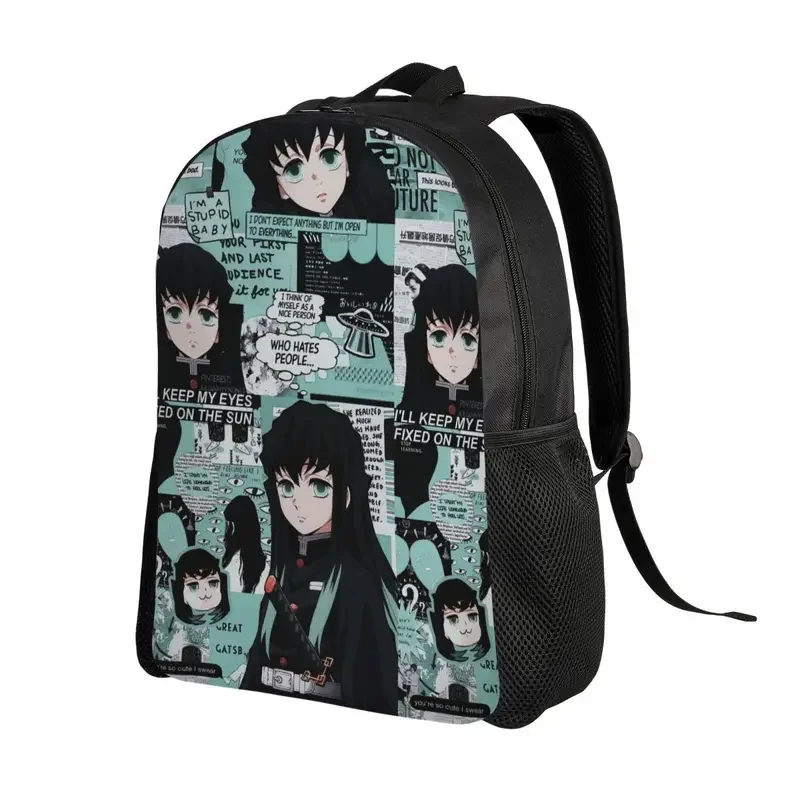 Personalized Demon Slayer Muichiro Tokito Collage Backpacks Men Women Basic Bookbag for School College Kimetsu No Yaiba Bags