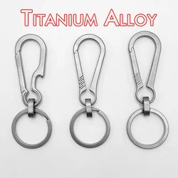 Titanium Alloy Keychain with Ring Buckle Pendant Super Light Man Car Keychain for Male Creativity Gift Keyfobs Crafts Key Ring