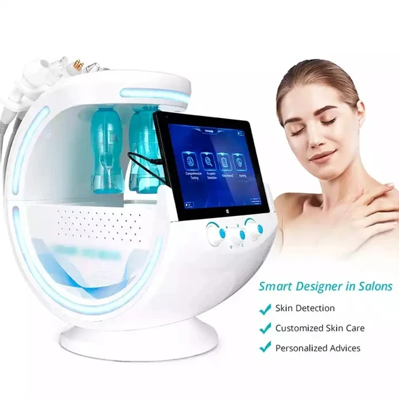 

Analizador Facial inteligente 7 en 1, máquina multifunción, dermoabrasión Facial, Color azul hielo, 220V, 2024