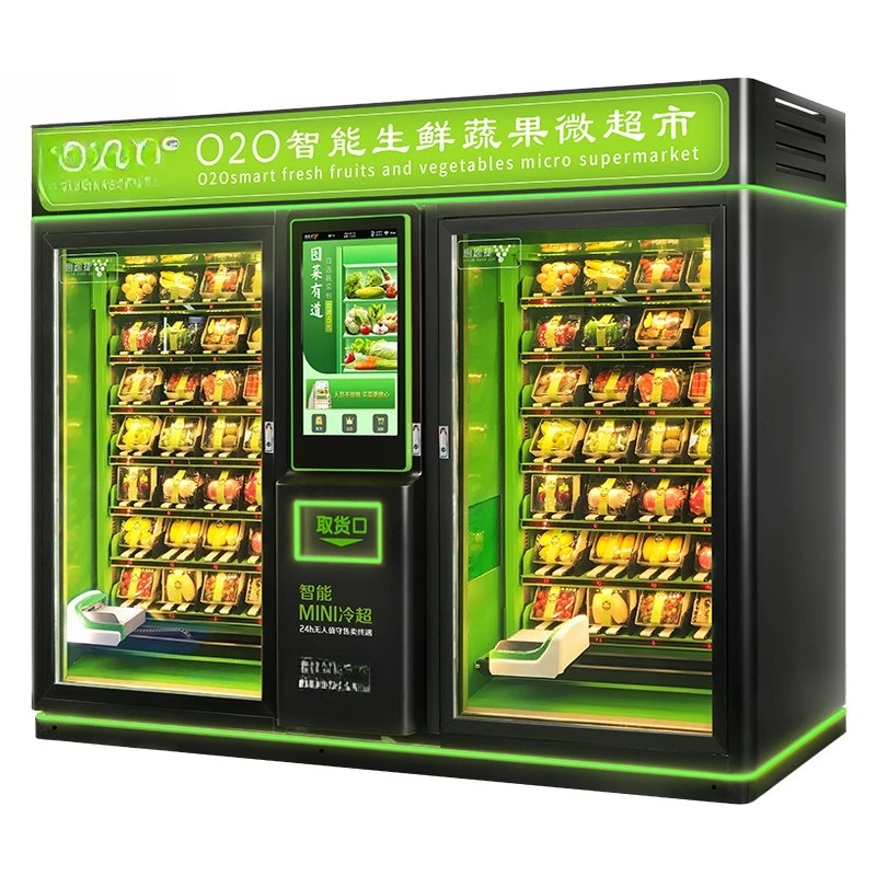 

Fresh fruit and vegetable vending machine Prefabricated vegetable cooking bag lunch unmanned vending machine Commercial self