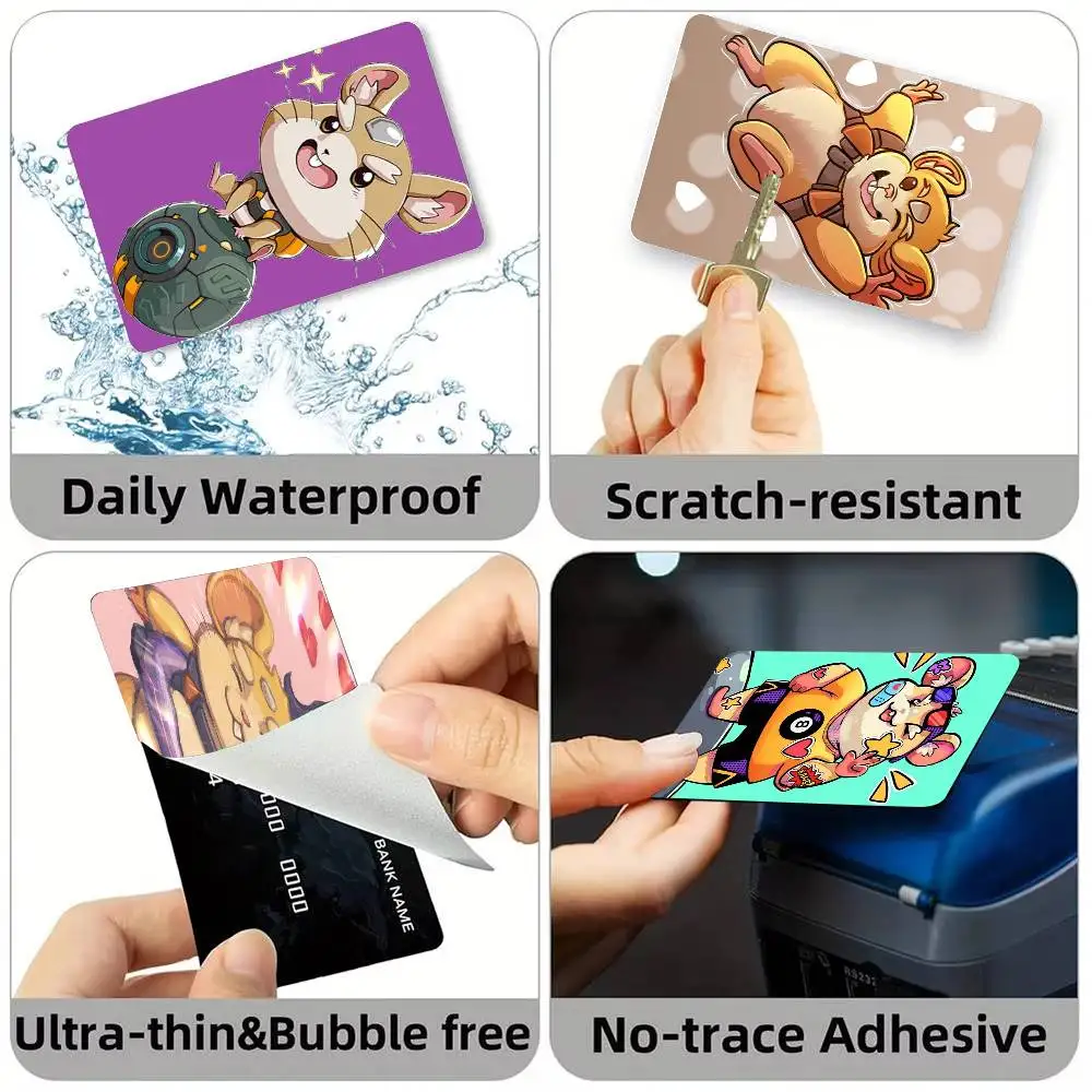 game W-Wrecking Ball O-Overwatch Credit Card HD Stickers Small Chip Waterproof Sticker Game Card Decal Gift