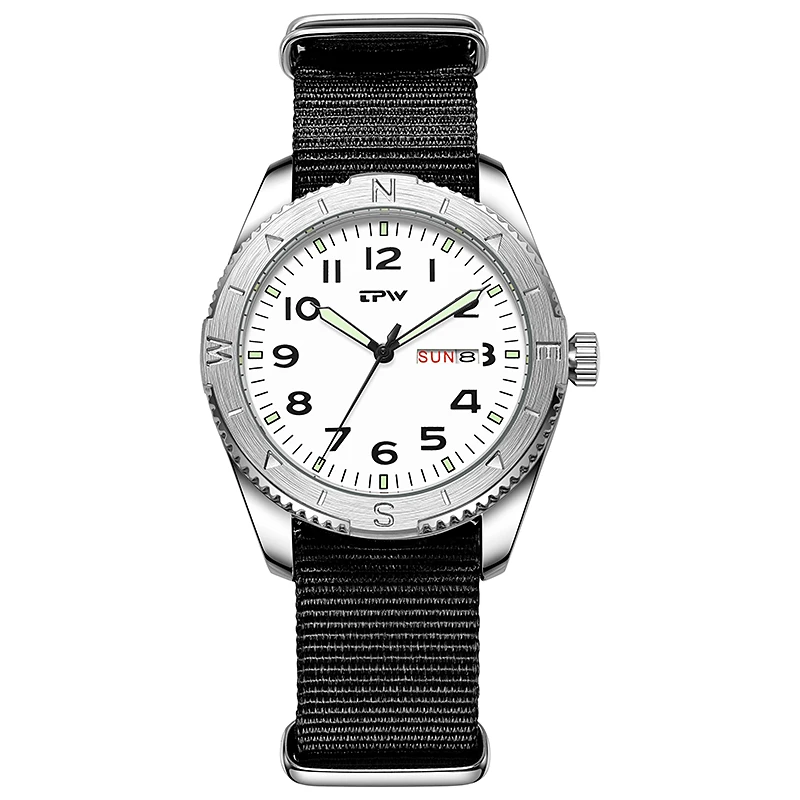 Men's 40mm Field Watch, Easy Reading Fabric Strap