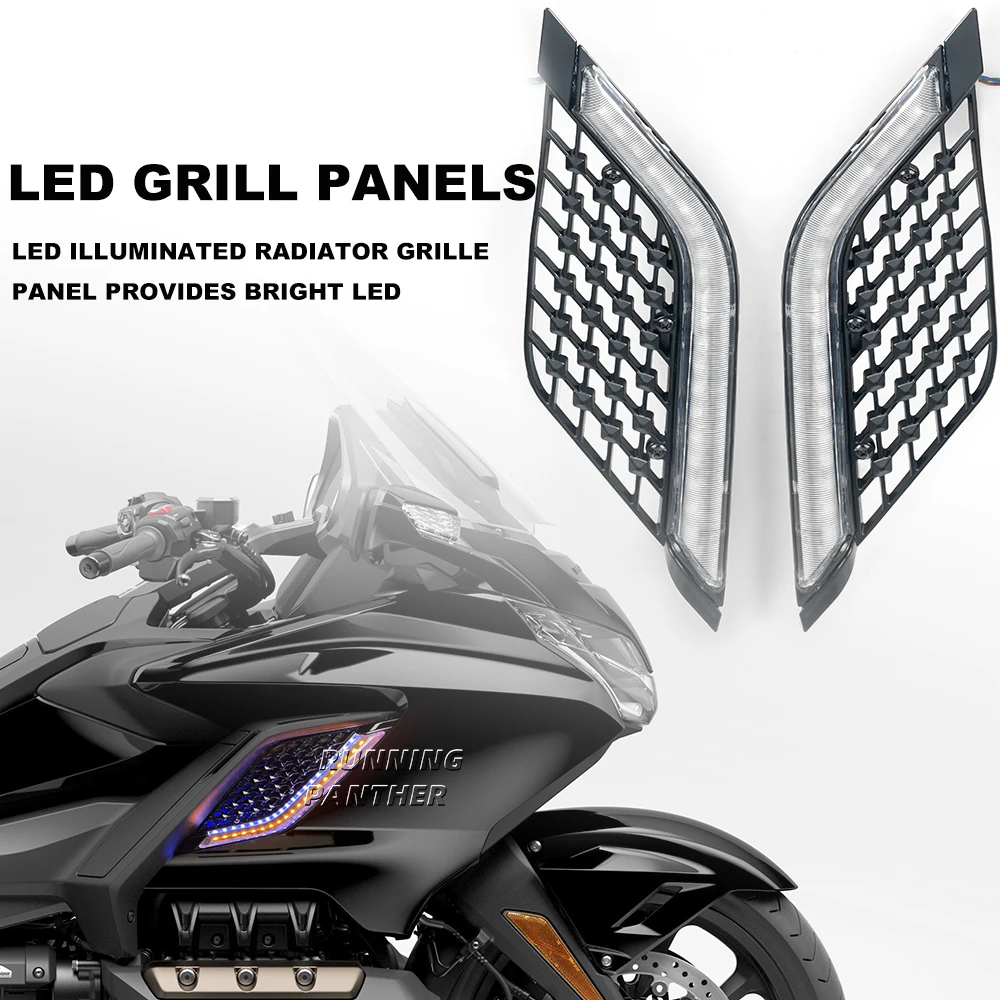 For Honda Goldwing Gold Wing GL1800 Tour DCT Airbag 2018-2023 Motorcycle LED Light Radiator Grill Panels Decorative Light Lamp