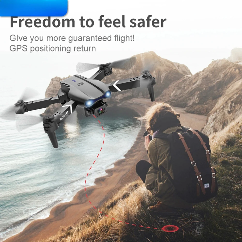 E99 Folding Drone Quadcopter with Remote Control 4K HD Photography UAV Four Axis Aircraft