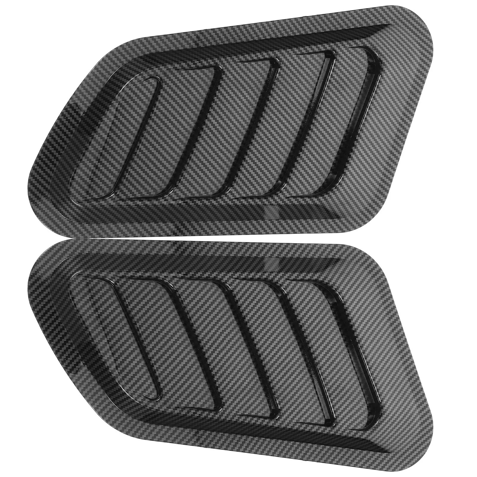 

2pcs Hood Trim Decals Stylish Carbon Fiber Engine Cover Decor Universal Air Flow Strip Sticker Exterior Accessories Car Refit