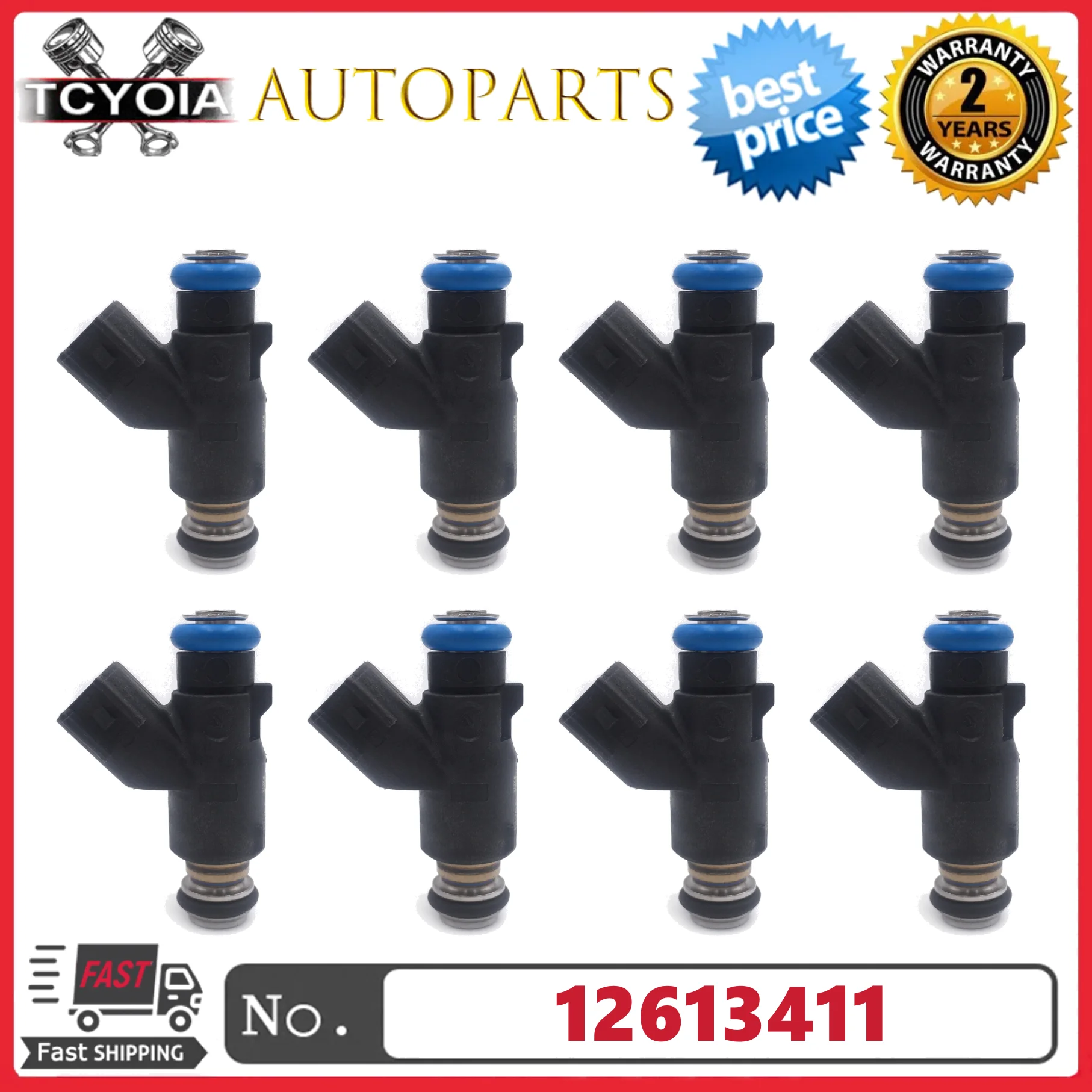 

8pcs/lot Fuel Injectors FJ1061 12613411 For GMC YUKON XL 10-14 CADILLAC ESCALADE V8 SIERRA 1500 10-13 4.8L 5.3L 6.0L