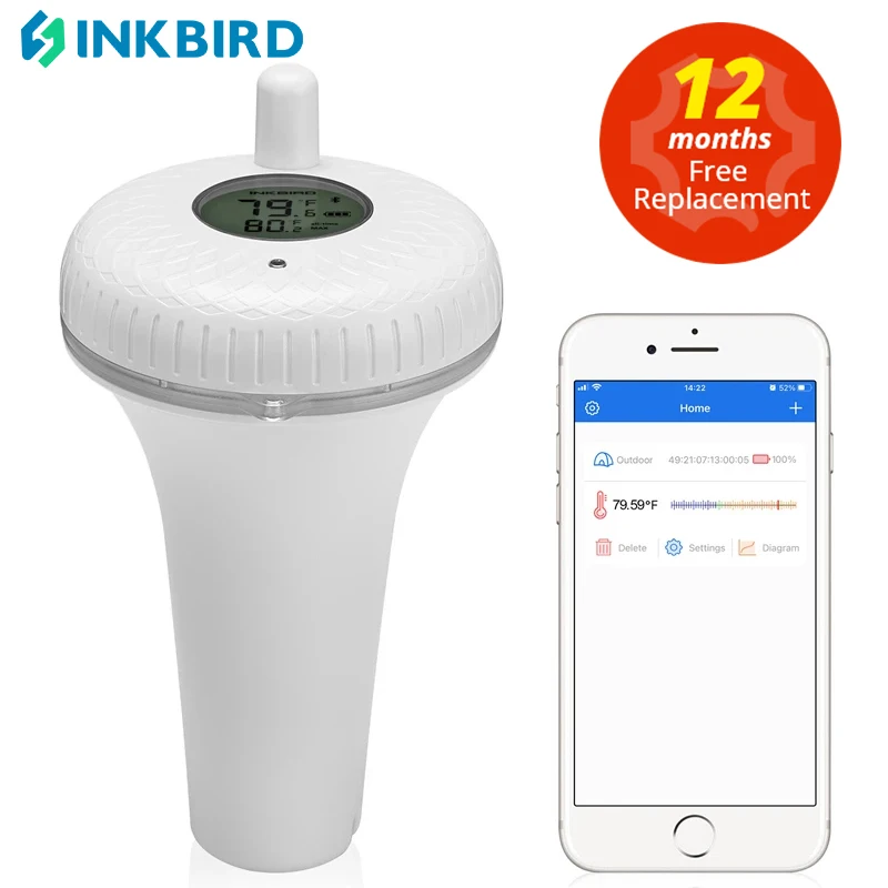 

INKBIRD Floating Pool Thermometer Indoor Outdoor Floating Thermometer for Swimming Pool, Bath Water, Spas, Aquariums, Fish Ponds