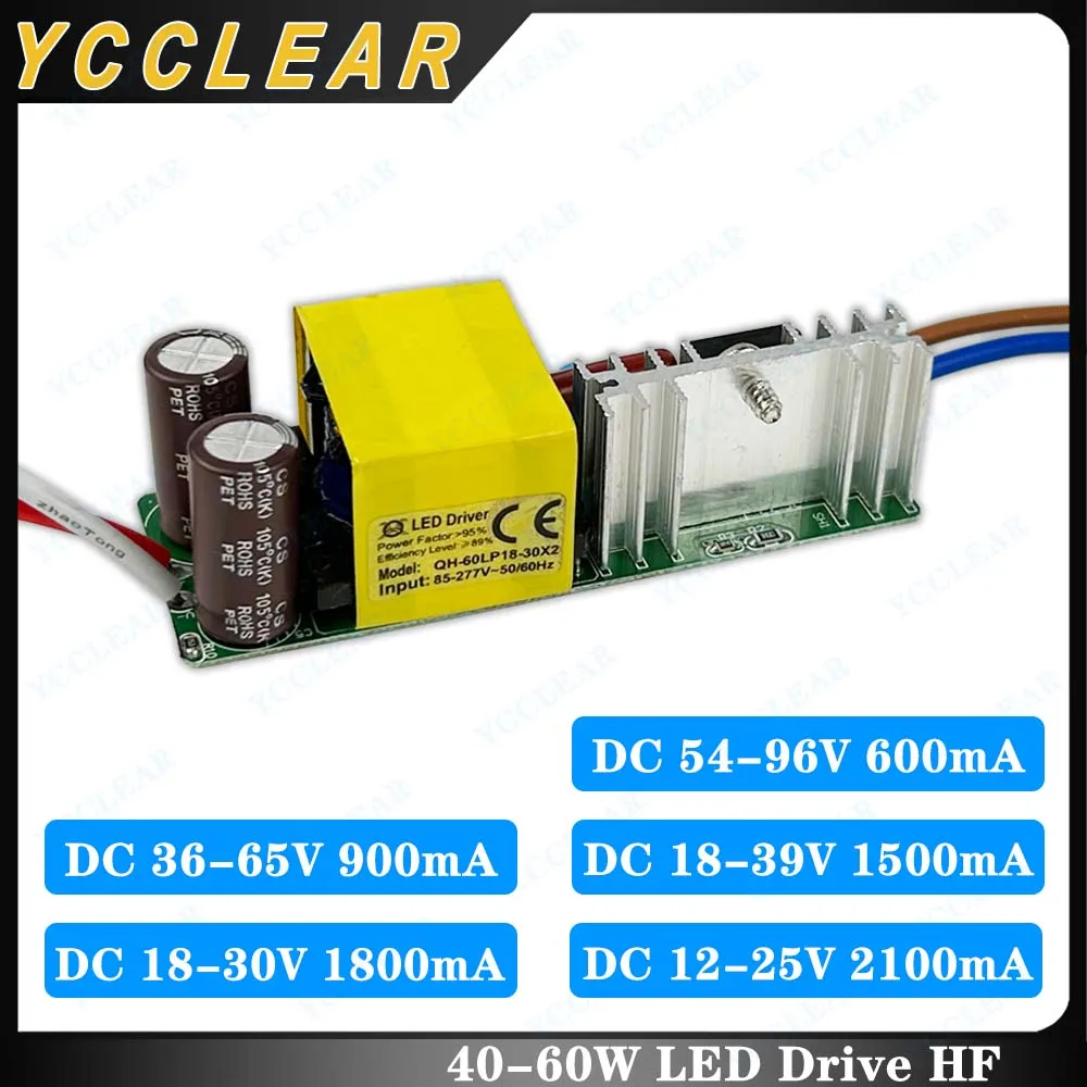 

LED Driver DC54-96V 36-65V 18-39V 18-30V 600mA 900mA 1500mA 1800mA Lighting Transformers For 40W 45W 48W 50W 60W Power Supply