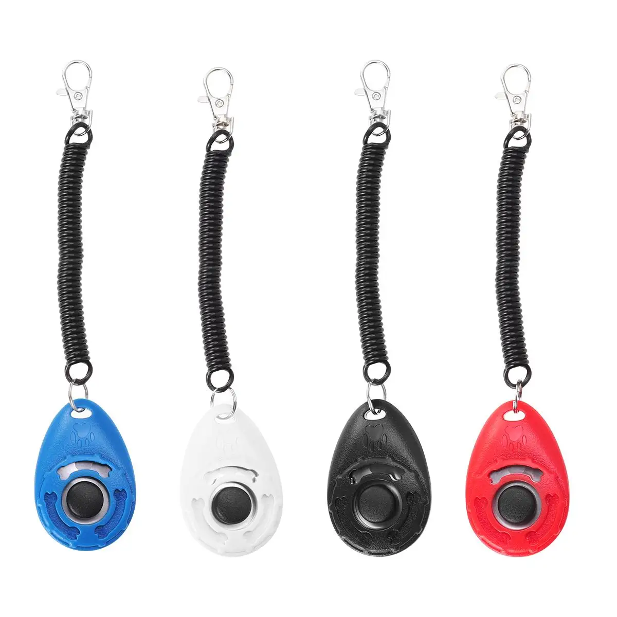 

UEETEK 4PCS Professional Dog Clicker Big Button Training Clickers with Wrist Strap (Black, Blue, )