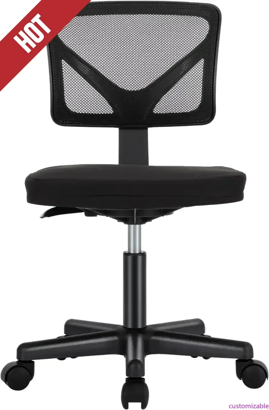 

Customizable-Office Computer Desk Chair, Ergonomic Low-Back Mesh Rolling Work Swivel Chairs With Wheels, Armless Comfortable