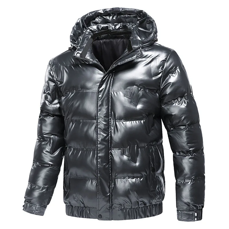 Chaqueta de invierno para hombre, abrigo grueso y cálido informal, parkas con capucha a la moda, ropa para hombre, chaquetas impermeables brillantes, talla 4XL MY309, 2023