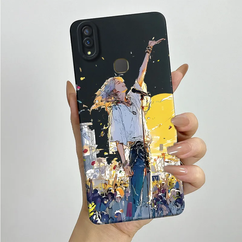 For Vivo V11i / z3i Phone Case 1806 Soft Silicone Sweet Painted Protective Cover Cute Cartoon Printed Shockproof Shell Casing