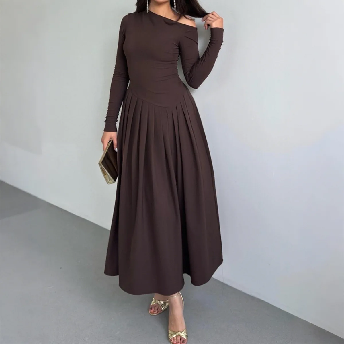 Vestidos femininos vestido medusa primavera malha ilhó bordado a céu aberto em camadas gota-cintura princesa novo deslocamento francês requintado