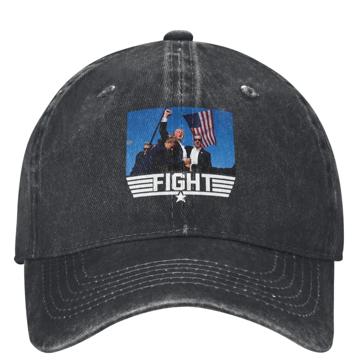 Vintage 2024 Trump Fight For America Baseball Cap Men Women Distressed Cotton Headwear Trump Shot Meme Outdoor Travel Caps Hat