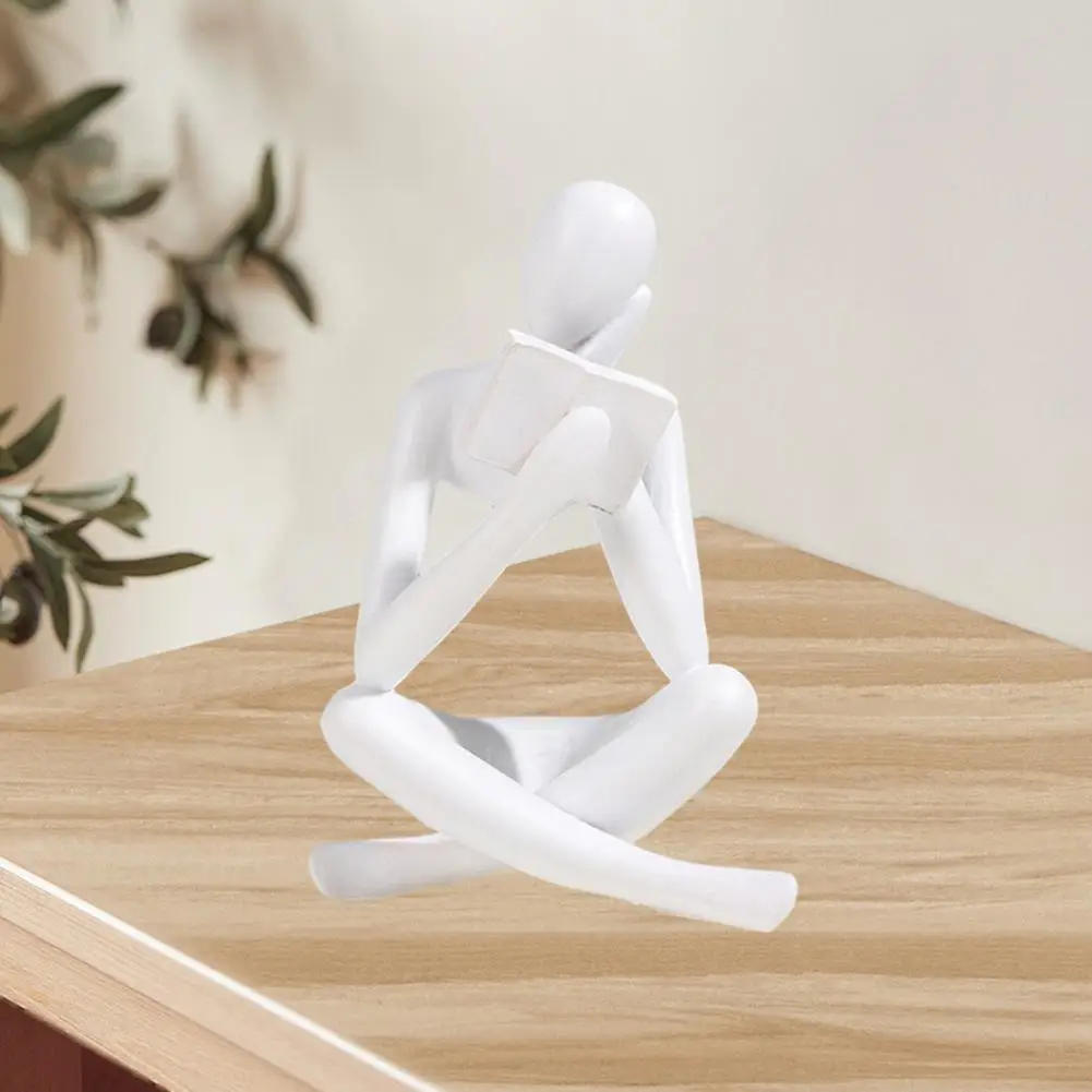 

Silent Statue Decoration Decorative Statue Resin Ornaments Abstract Thinker Book Reading Figures Exquisite Room Decor