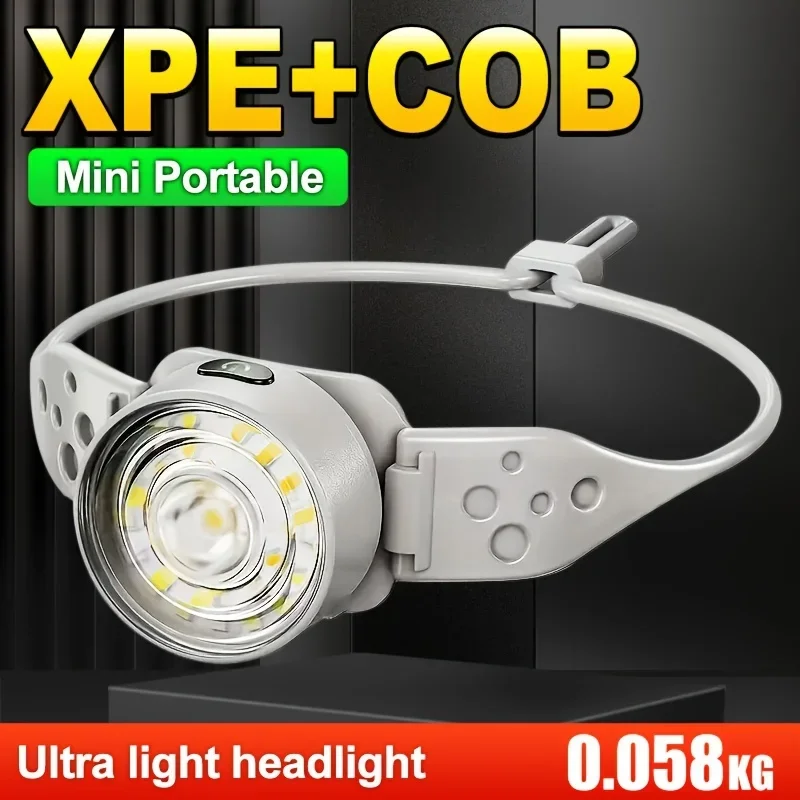 

High Lumen COB LED Headlamp Long Range 5 Modes Type-C USB Rechargeable Headlight Powerful Waterproof Head Lamp Head Torch