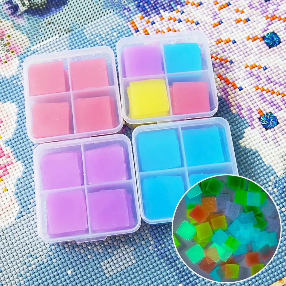 48/32PCS Silicone Luminous Painting Clay Wax Storage Container Box Cross Stitch Diamond Painting Glue Wax Embroidery Accessories