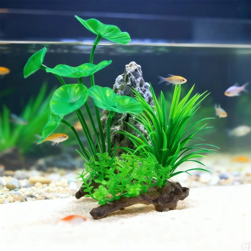 

3 random styles Fish tank landscaping simulated water plants plastic fake grass fake flowers plants landscaping decoration