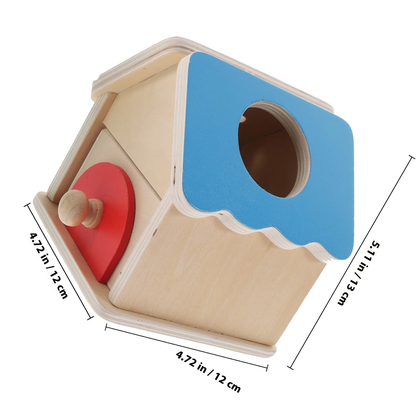 1Set Münzbox Holzhaus Schublade pädagogische Vorschule Lernen motorische Fähigkeiten Training
