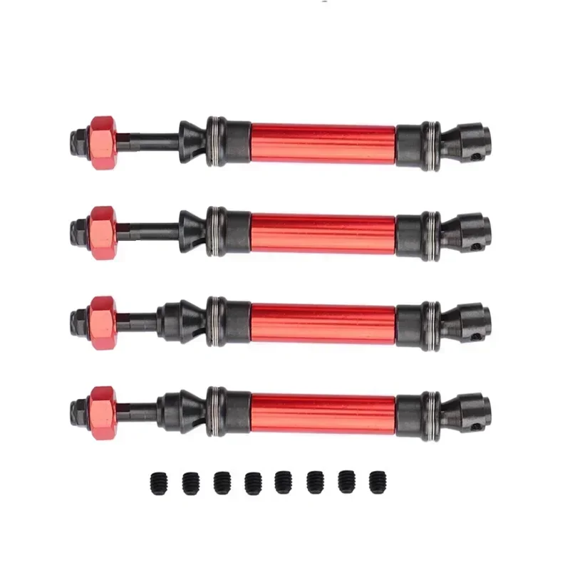 4 Uds eje de transmisión de Metal resistente CVD para 1/10 Trxs Slash Rustler Stampede VXL 4X4 4WD RC piezas de mejora de coche