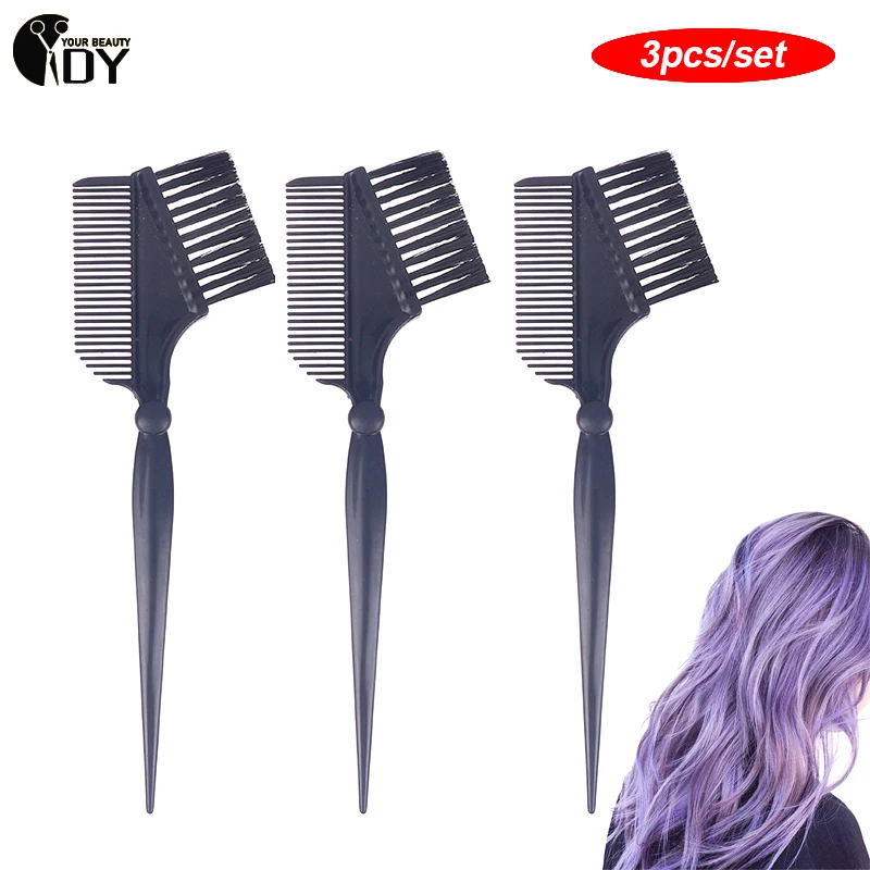 Juego de herramientas profesionales para tinte de cabello, Set de 3 unidades con pincel de doble cara para tinte de cabello, ideal para salón de barbería y estilismo