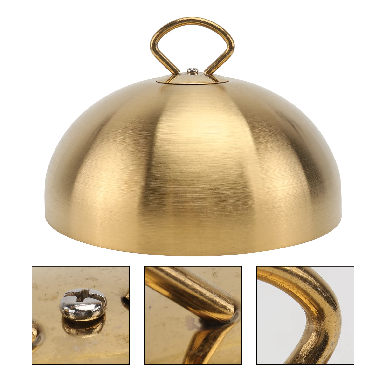 

Round Grill Steak Cover Pie Food Dome Golden Stainless Steel Restaurant Cloche outside Covers Cheese Father