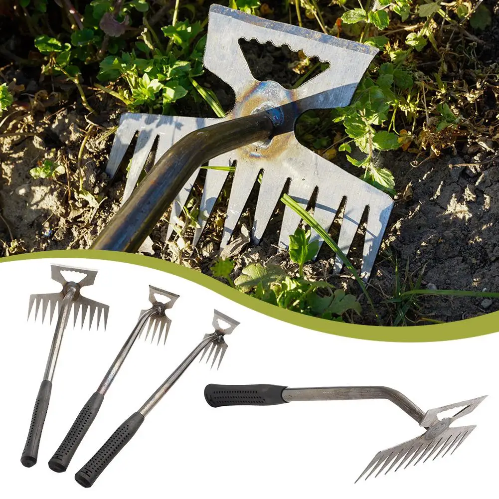 2 In 1 Uprooting Weeding Tool Ergonomic Handle Manual Lightweight Weeder Fork Puller Soil V Weeding Shovel Removal Loose Ga B3s4