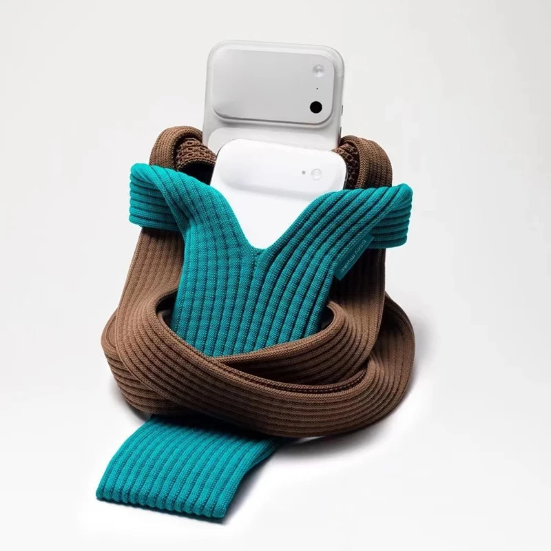 Bolso cruzado de bolsillo para teléfono móvil, bolso de punto informal, bolso de estilo versátil, Material de poliéster suave para IPhone Samsung