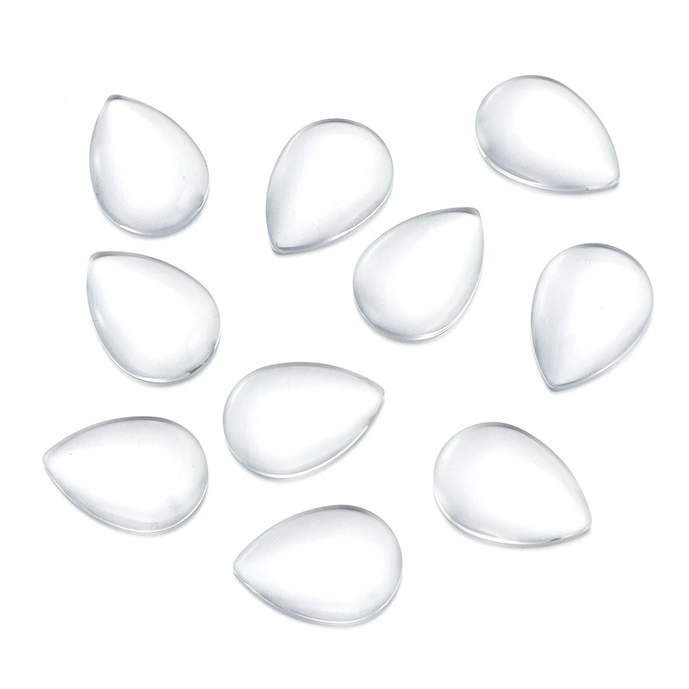 10-30 stücke Wasser Tropfen Glas Cabochon Transparent Flache Rückseite Cabochon Perlen Für Schmuck Machen DIY Halskette Ohrringe Zubehör