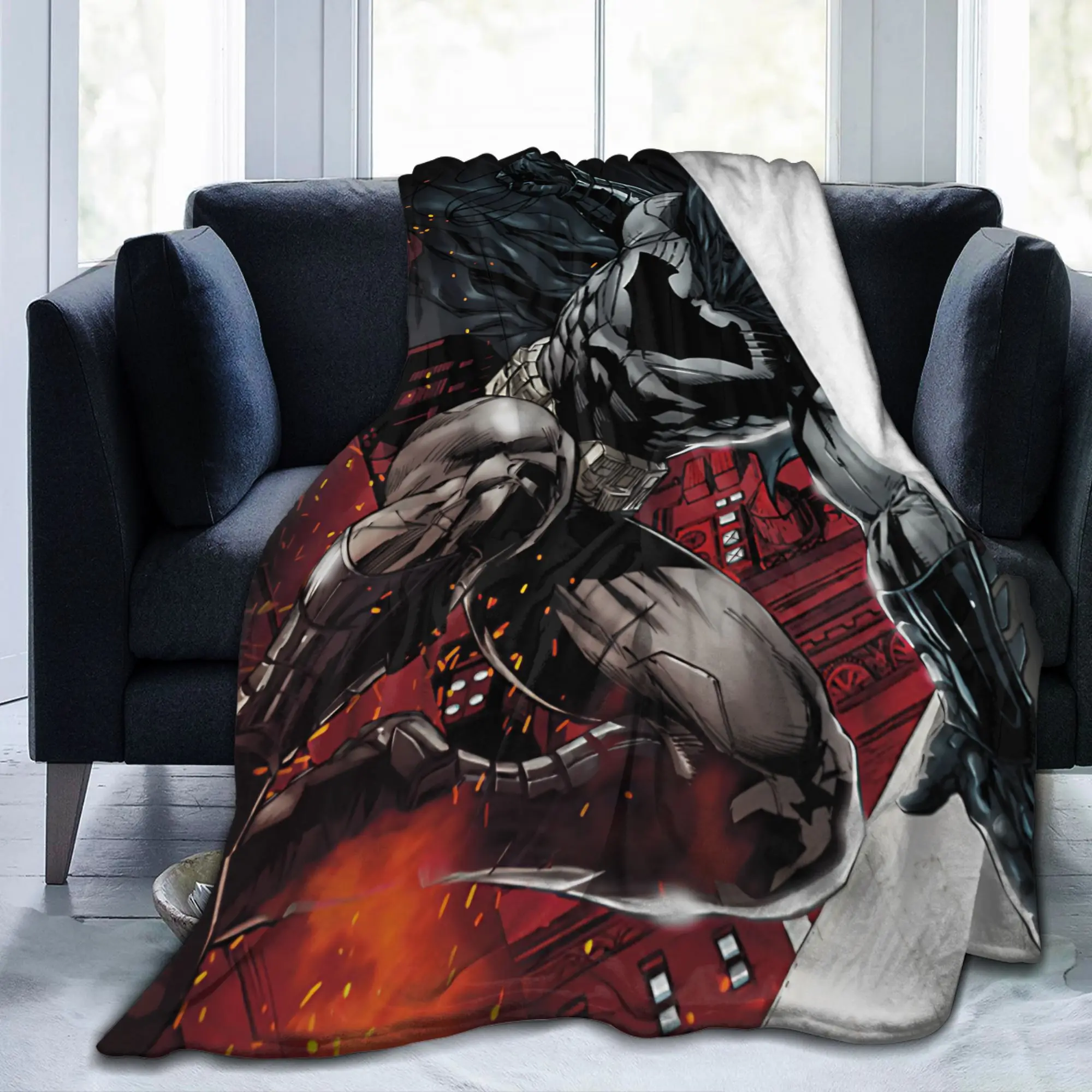 Bats Man Blankets Coral Fleece Plush Autumn/Winter   Multifunction Lightweight Throw Blankets for Bedding Car Bedspreads view 5