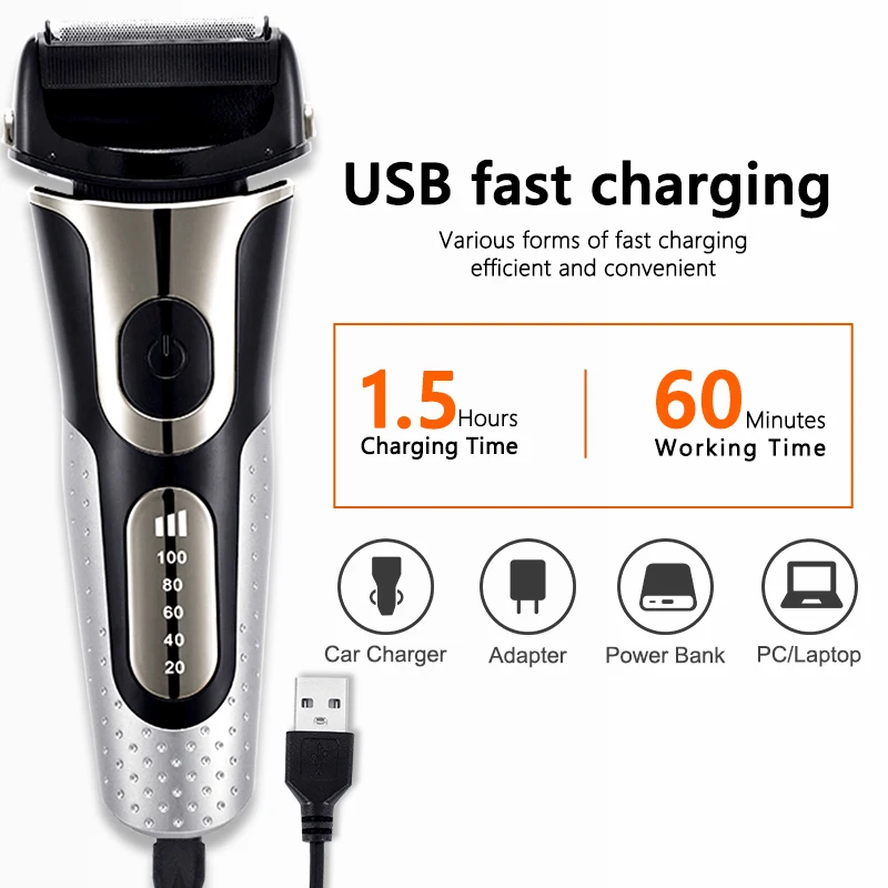 SMOOCUT Reciprocating Electric Shaver for Men With Sideburns Knife USB Charging Beard Trimmer Shaving Men Shaver Trimmer for Men