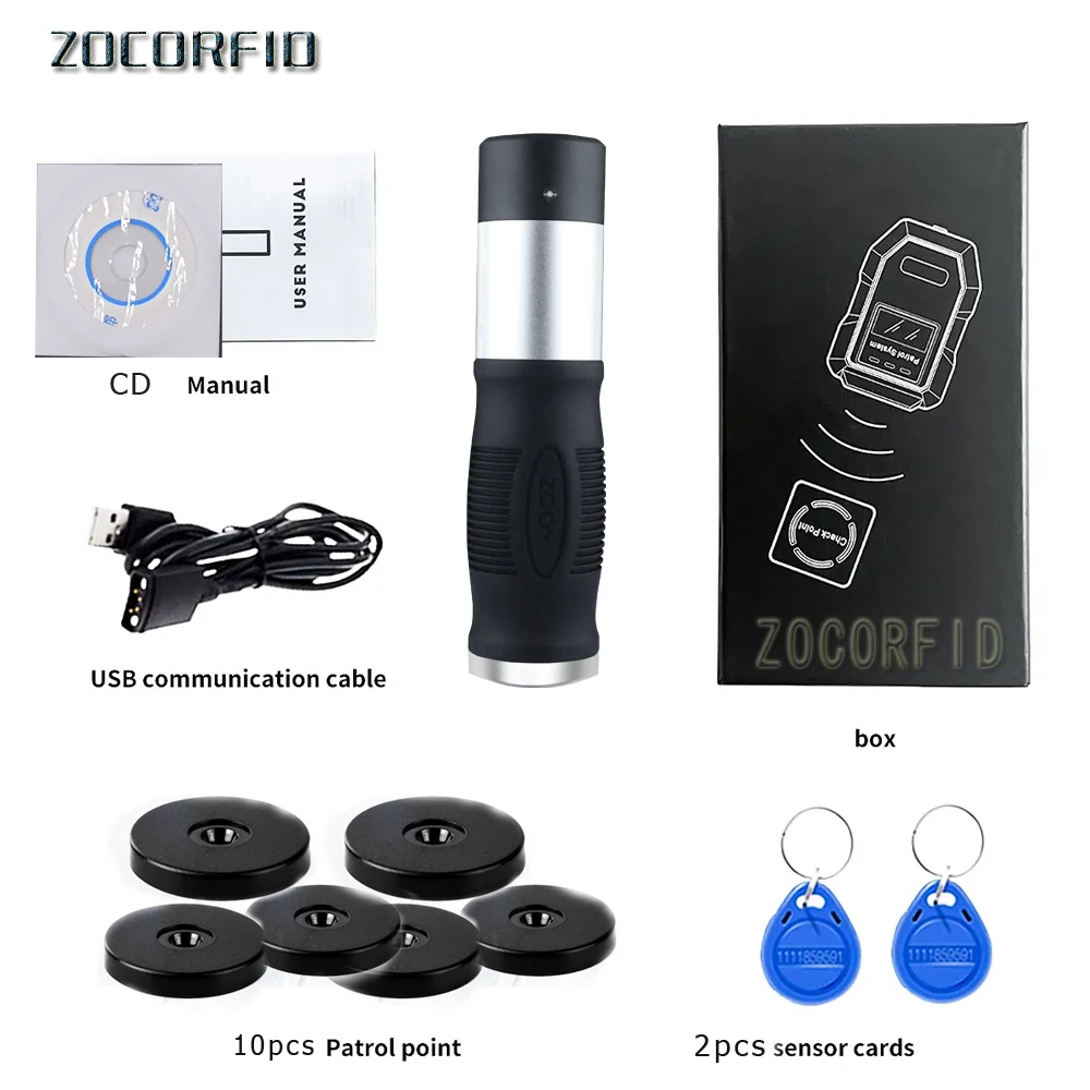 Z-400 Guard Tour System Patrol Recorder  Free Software Professional Guard Monitoring Attendance System With 10pcs Checkpoints