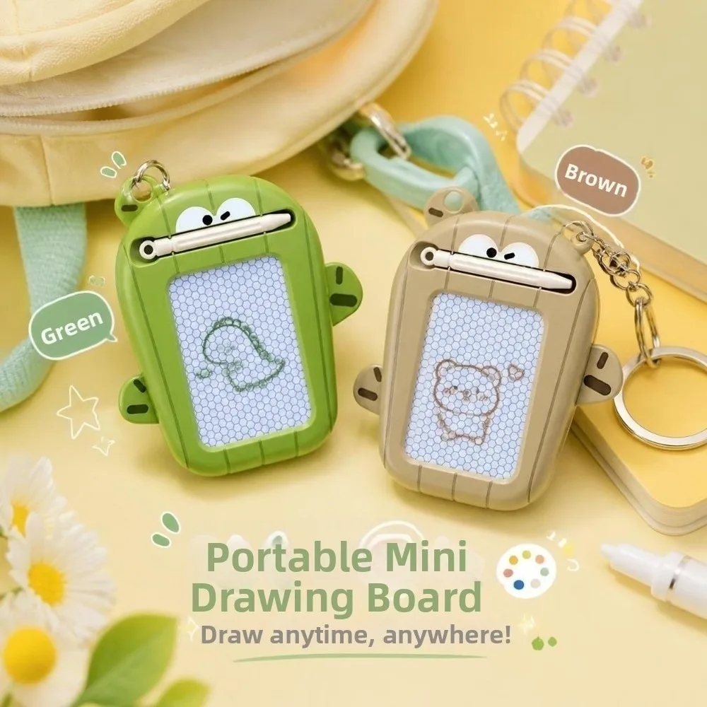 DIY Magnetic Drawing Board Keychain Creative Erasable Writing Board Pendant Hanging Charm Funny Mini Doodle Pad Keychain For