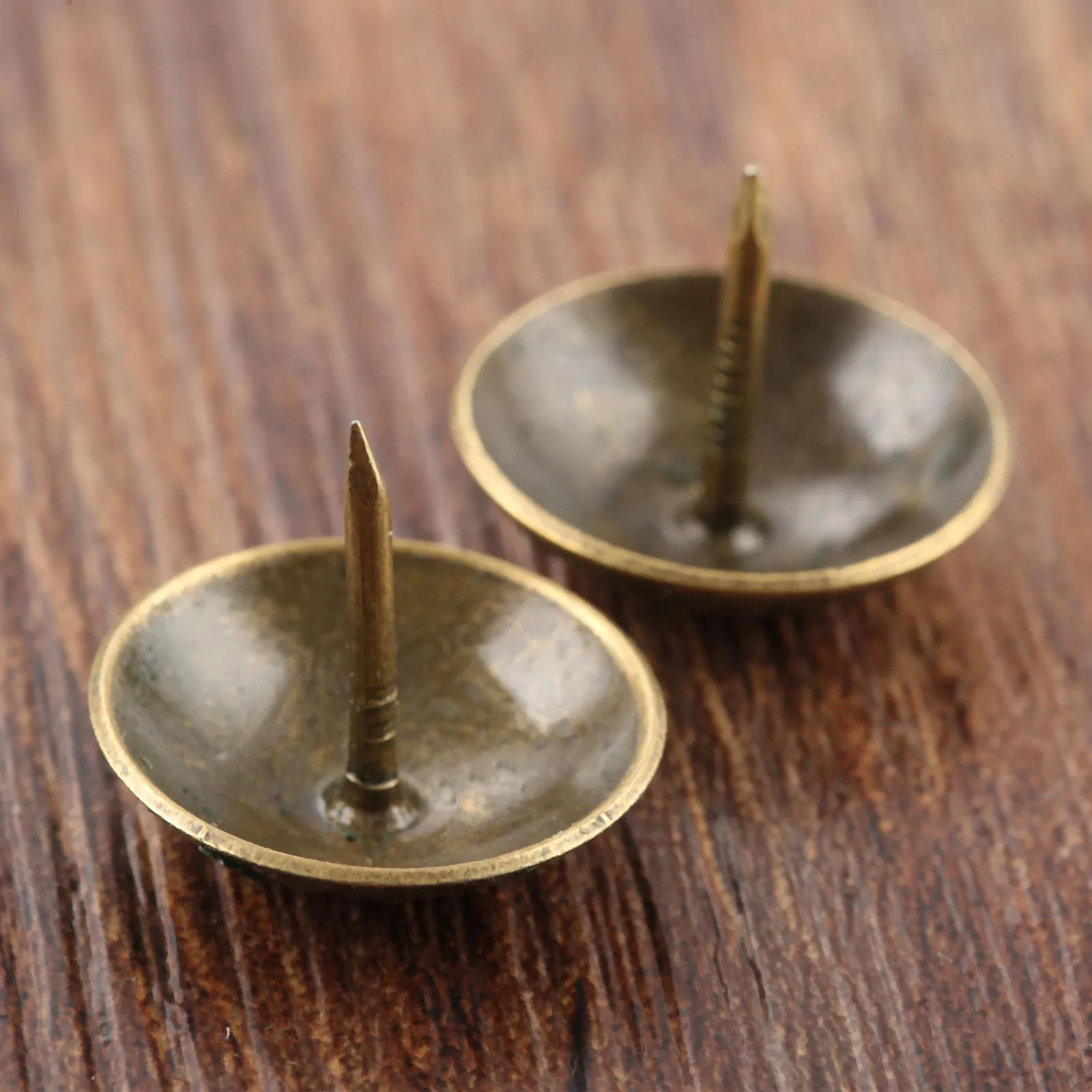 DRELD 40Pcs Antique Brass Upholstery Nail Jewelry Gift Box Sofa Furniture Decorative Tack Stud Pushpin Doornail Hardware 18x15mm