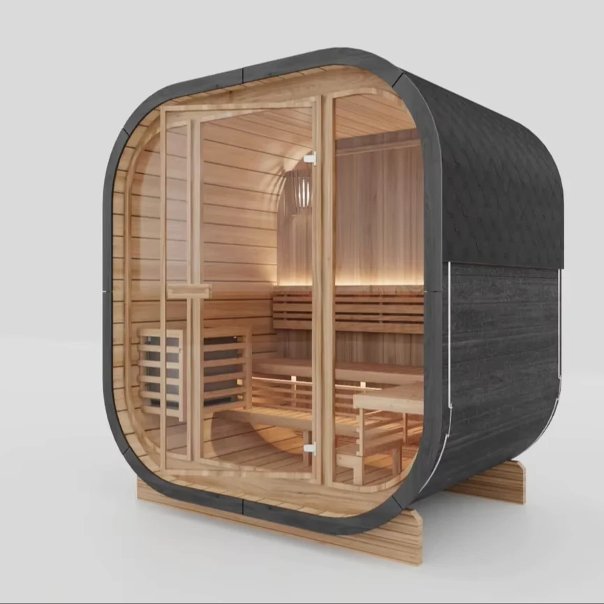Luxury Outdoor Garden Ceder Wood Traditional Outdoor Sauna 4-5 Persons 6w Heater