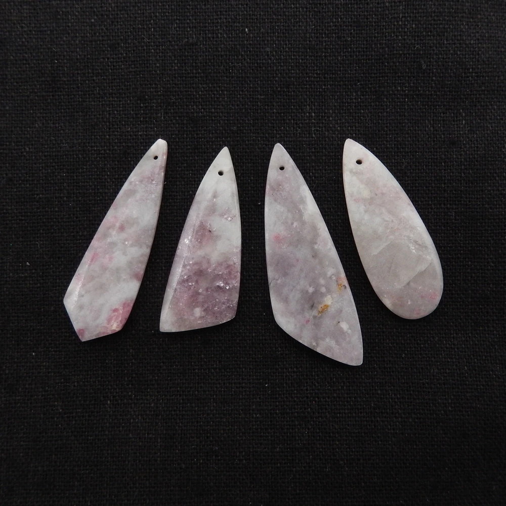 Fashion Jewelry,4PCS Tourmaline Pendant Jewelry Beads Sets 48x16x4/40x15x4mm-15.7g