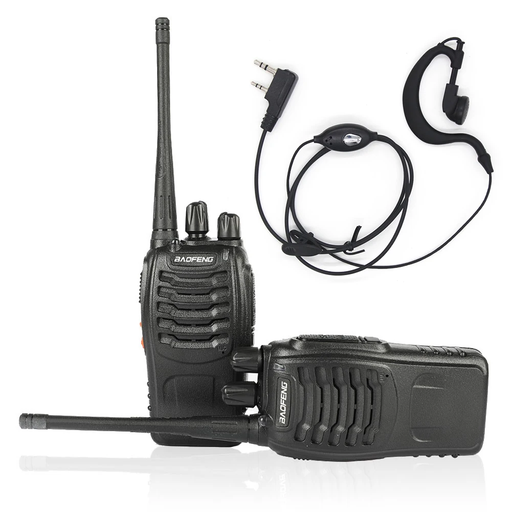 2PCS BF 888S Walkie Talkie UHF 400-470MHz A Lungo Raggio Bidirezionale Ham Palmare Walkie Talkie Ricevitore Radio Portatile Ricetrasmettitore