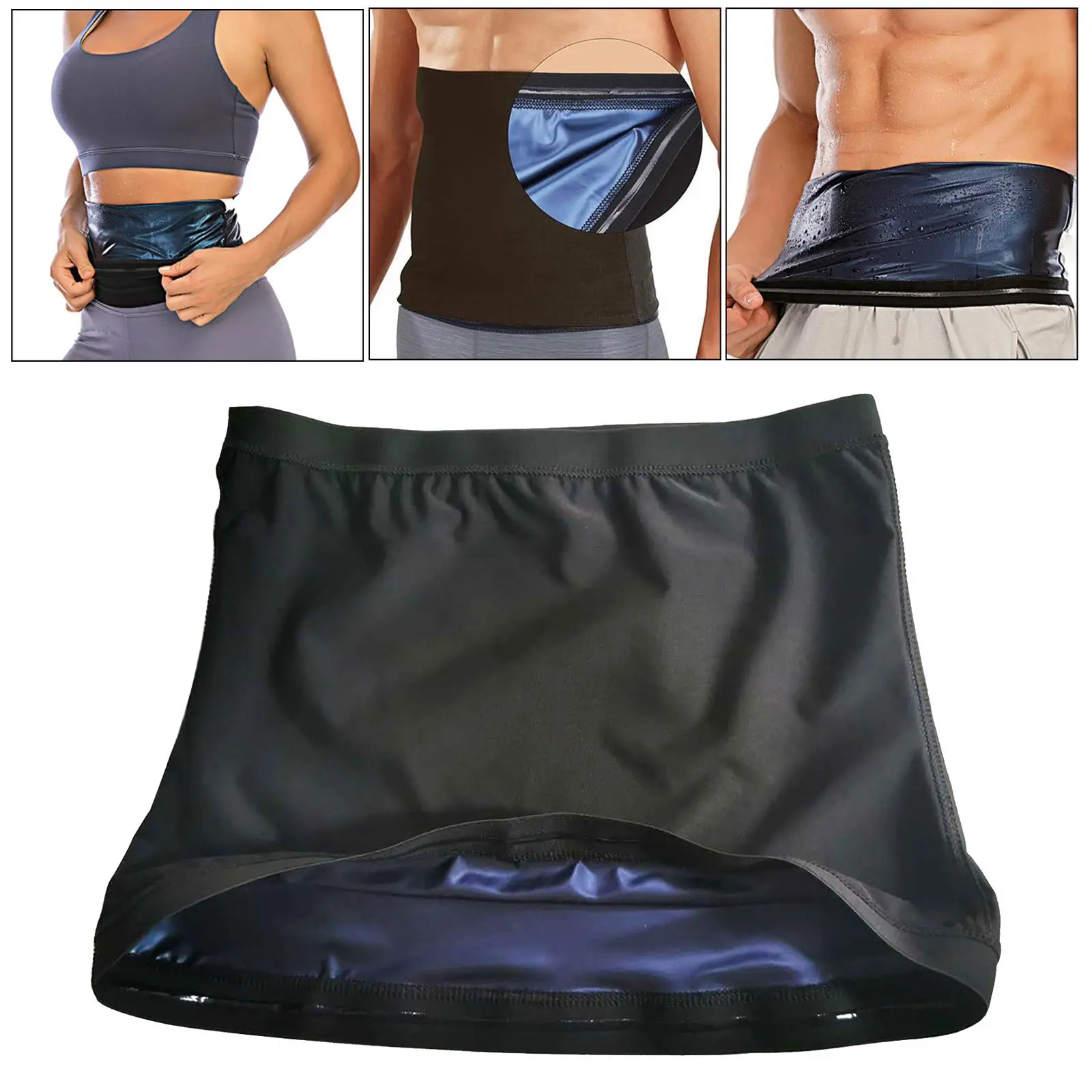 Fitness Sauna Suit Waist Trainer Women Men Sweat Enhancing Body Shaper Tummy