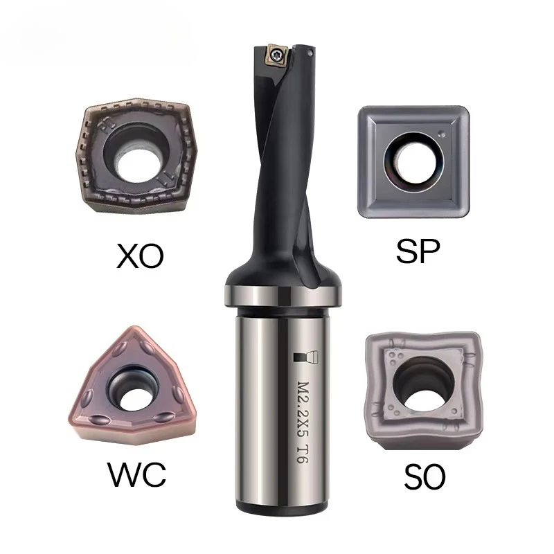 XO SQ Lathe Fast Drill D12-60 U-Drill with Internal Water Jet - For 2D/3D/4 D/5D Deep Hole Drilling Bits (Pack of 10)