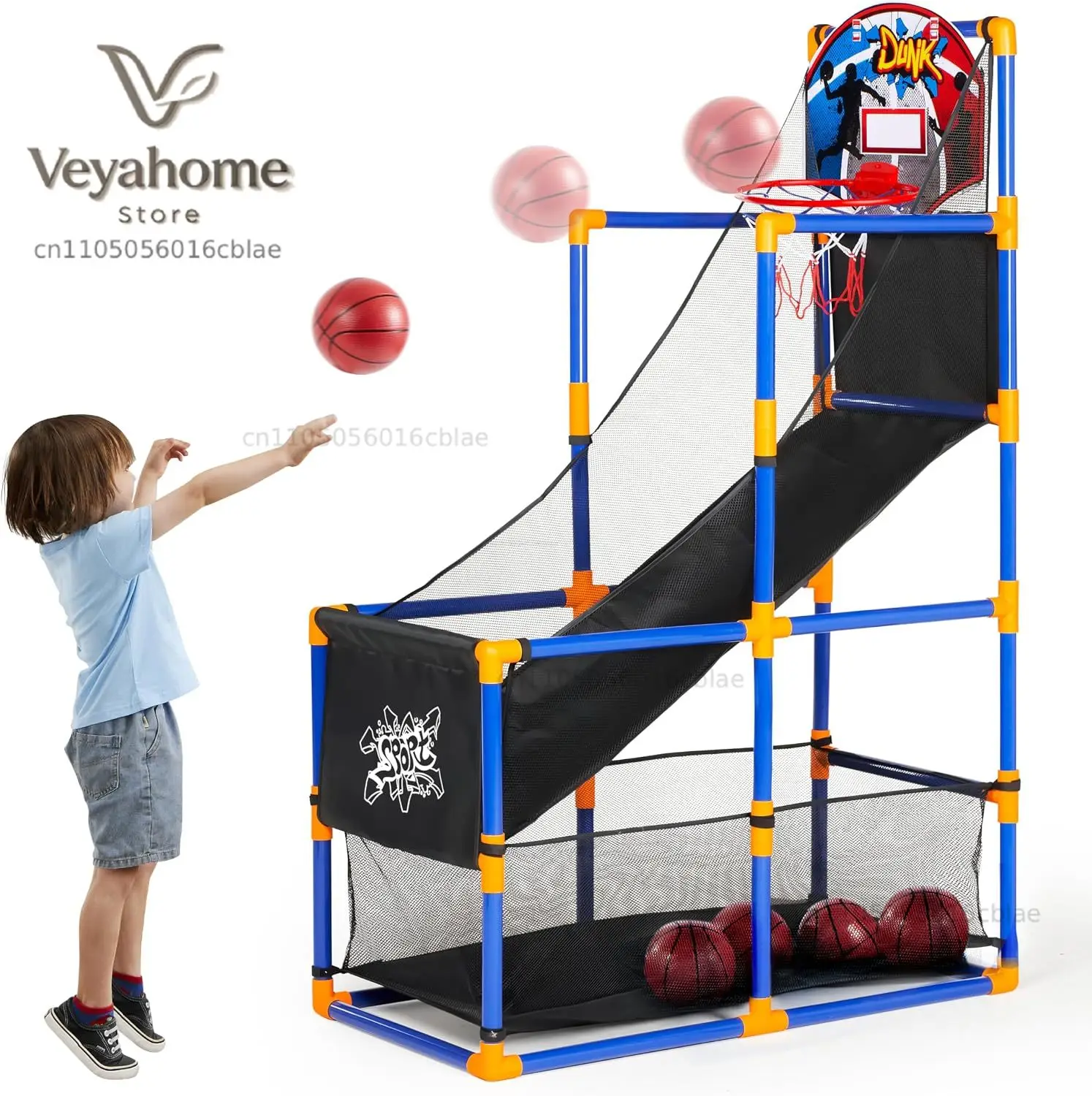JOYIN Arcade Basketball Game Set with 4 Balls and Hoop for Kids 3+ Years Old Indoor Outdoor Sport